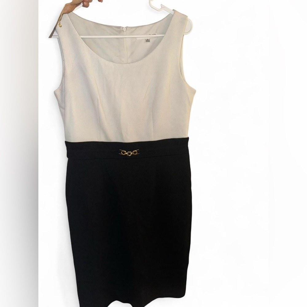 Studio One Black and White Dress with Gold Accent
